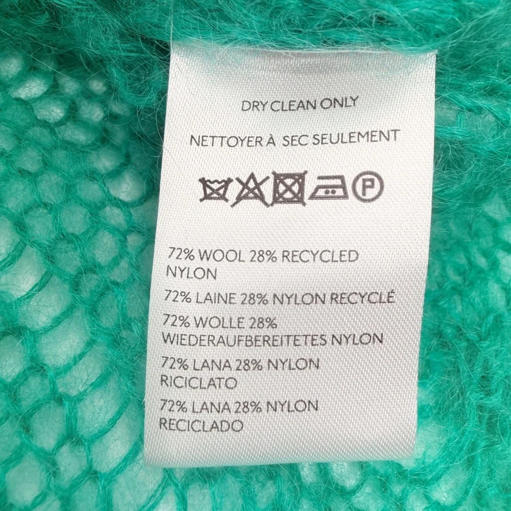 Anthropologie The Posey‎ Stitchy Distressed Mohair Sweater in Green Size Small - Picture 8 of 11